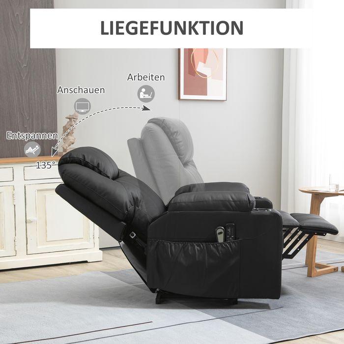 Immagine prodotto Swisshandel24 Poltrona elettrica, poltrona massaggiante, con funzione reclinabile, con telecomando, tasche