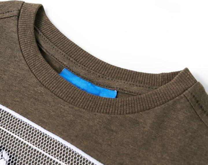 Actual product image VidaXL Children's long-sleeved shirt Khaki Melange 140,Material: 80 (140)