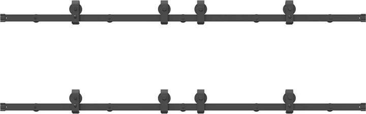 Image du produit VidaXL Kit de ferrures de portes coulissantes 183 cm Acier noir Kit de ferrures de portes coulissantes