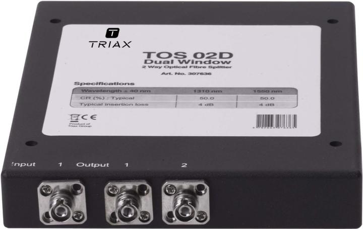 Actual product image Triax TOS 02 D 2-way optical amplifier with FC/PC connectors (Cords)