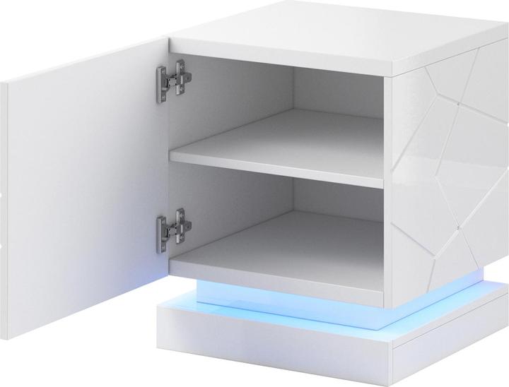 Actual product image Cama QIU bedside cabinet 2 pcs. 46x41 5x53 cm white glossy/white glossy