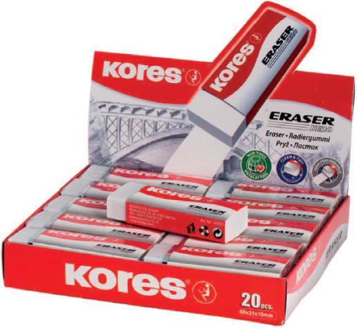 Actual product image Kores Plastic eraser "KE20", (W)60 x (D)21 x (H)10 mm