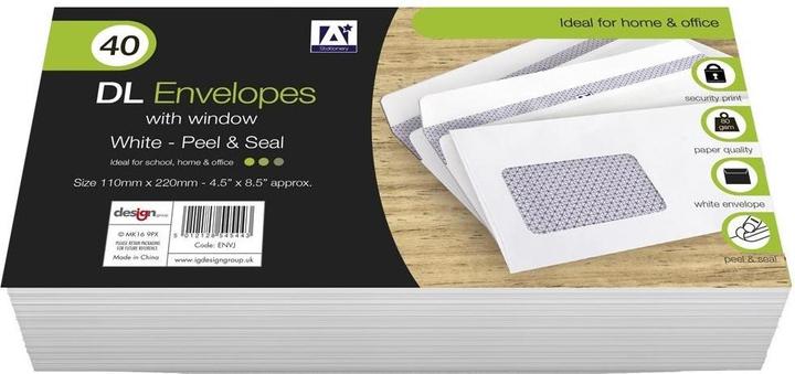 Image du produit Anker Stationery Enveloppe à fenêtre Peel & Seal 40pcs (22 x 11 cm, 40 x)