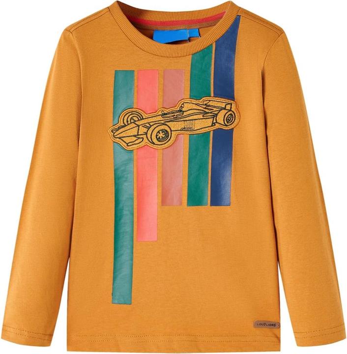 Immagine prodotto VidaXL Camicia da bambino a maniche lunghe ocra scuro 92,Materiale: 100 (92)