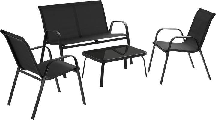 Produktbild tectake Sitzgruppe Nora für 4 Personen, Textilene-Gewebe (111 cm)