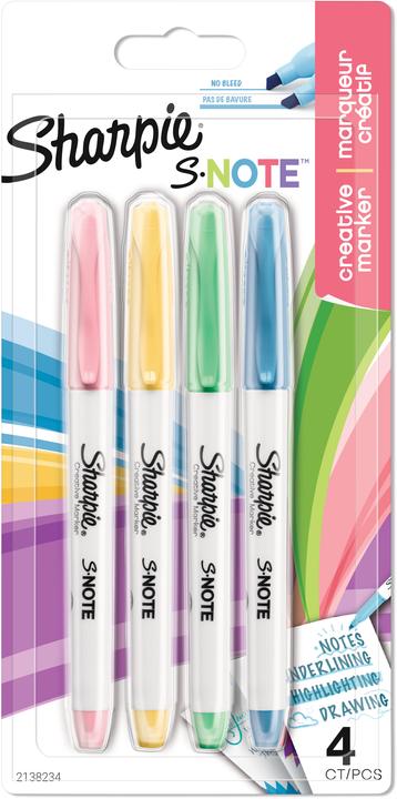 Actual product image Sharpie Permanent marker S-Note Creative 1-5 mm, 4 pieces (Multicoloured, 5 mm, 4 x)