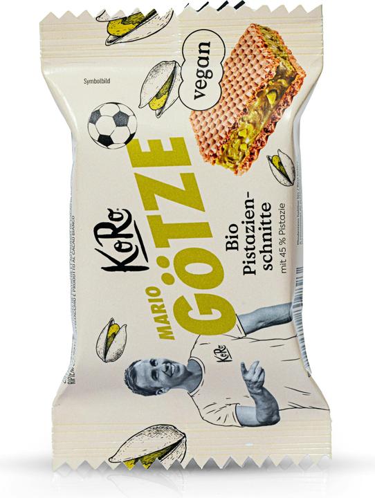 Actual product image KoRo Organic filled wafer slice with pistachio puree and white cocoa product (12 pcs., 264 g)