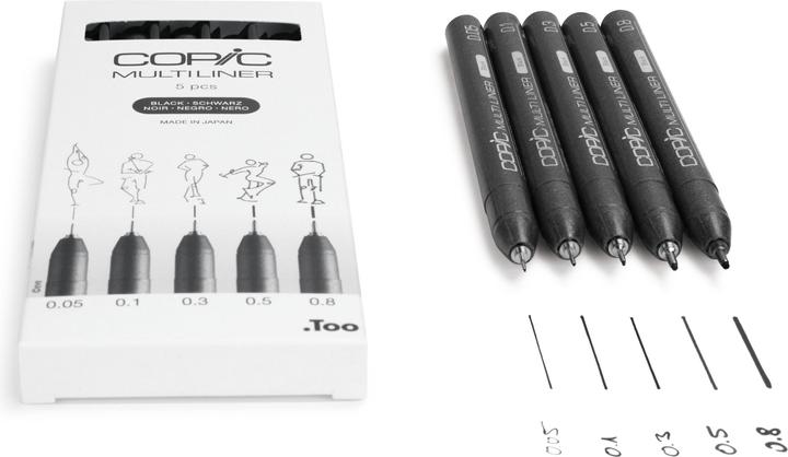 Actual product image Copic Multiliner (Black, 5 x)