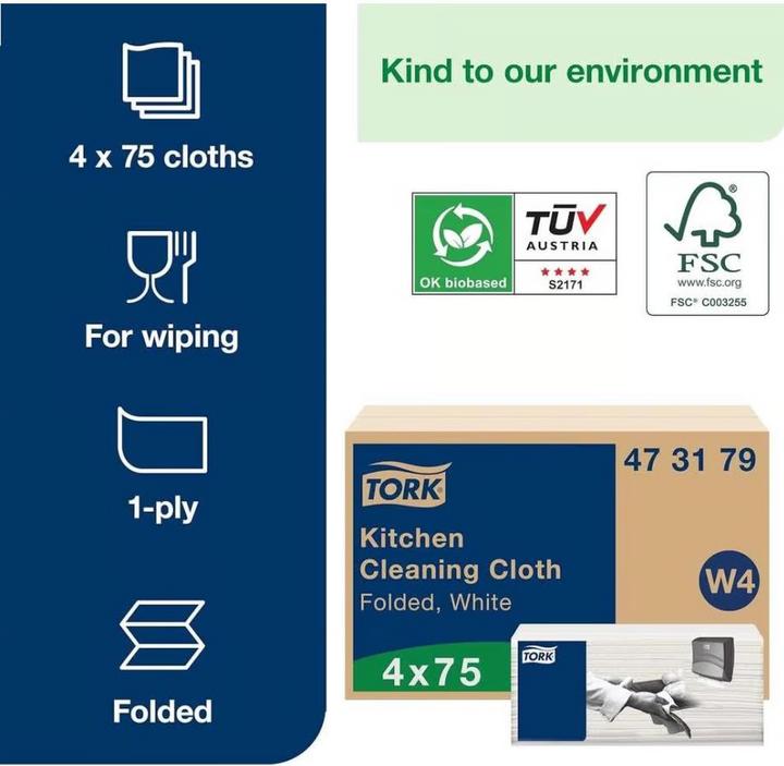 Image du produit Tork Chiffon de nettoyage Kitchen (300 pcs)