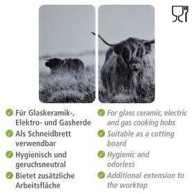 Actual product image Wenko Cooker cover plates Highland Cattle black 2 pcs.