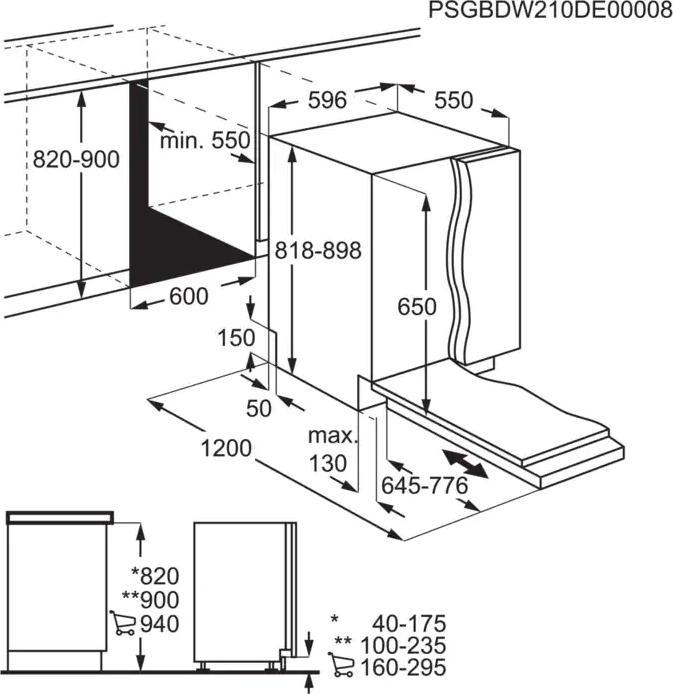 Actual product image Electrolux EES48400L 14" total concealed dishwasher