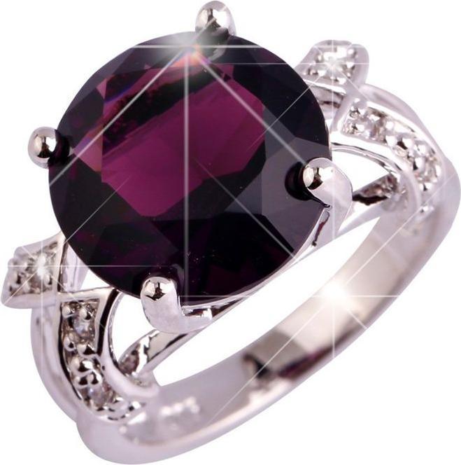 Produktbild Hermex versilberter Ring mit Amethyst - Gr. 55 / Size 7 (7, 55, 925 Silber)