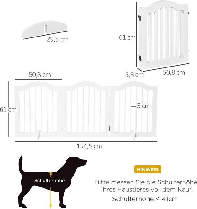 Produktbild Swisshandel24 Hunde Absperrgitter Schutzgitter Hundegitter Konfigurationsgitter 3-teilig mit zwei Stützfüssen stab