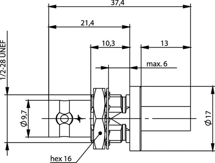 Image du produit Telegärtner Connecteur BNC femelle à sertir G01 50 ohms, sertissage, bride isolante, A1305, Z04, G01 (RG-58 C/U)