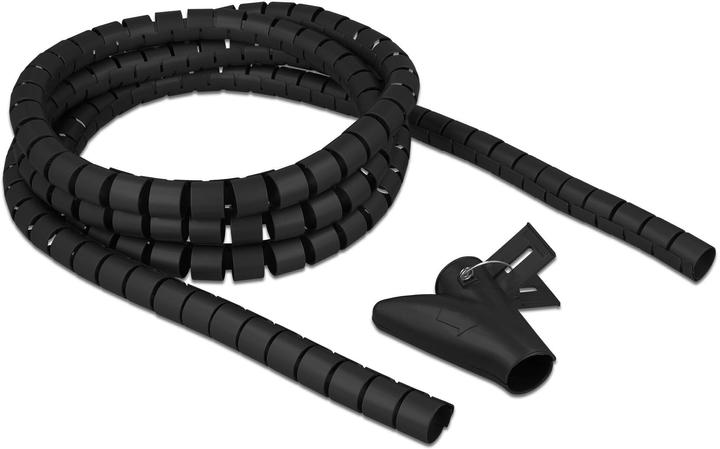 Produktbild Delock Spiralschlauch mit Einziehwerkzeug 2,5 m x 20 mm schwarz (Kabelspiralschlauch, 250 cm)