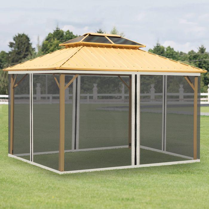 Actual product image Swisshandel24 Moskitonetz für 3x4 Pavillon 4 Seitenteile Fliegennetz mit Haken Reissverschluss Mückennetz Insekten (400 cm, 352 cm)