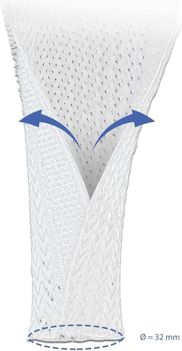 Produktbild Delock Geflechtschlauch mit Klettverschluss 10 m x 32 mm weiss (Kabelschlauch, 1000 cm)