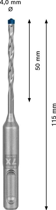 Actual product image Bosch Professional Zubehör EXPERT SDS plus-7X hammer drill, 4 x 50 x 115 mm (4 millimetres)