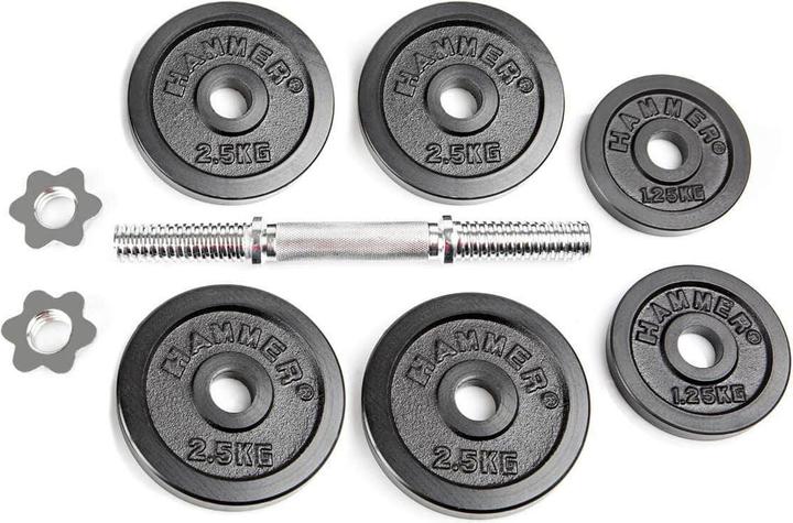 Image du produit Hammer Fitness Ensemble d'haltères courts (4 x 2,5 kg, 2 x 1,25 kg)