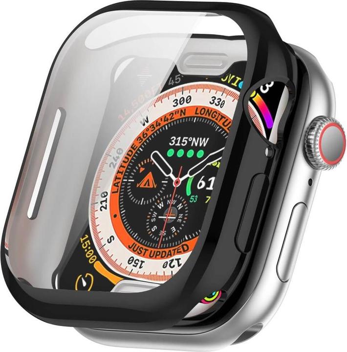 Actual product image Cover-Discount Apple Watch 10 - 42mm - Rubber protection case metal look