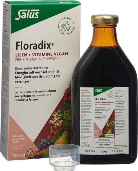 Produktbild Salus VEGAN Eisen + Vitamine Fl 500 ml (1 Stück, Flüssigkeit, 990 g)