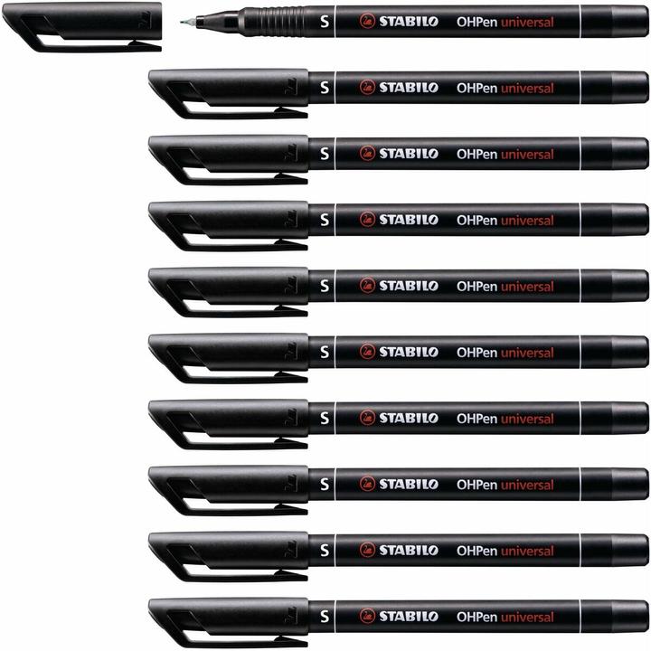 Image du produit STABILO Folienstift OHPen universal Superfein, Schwarz, 10 Stück (Noir, 0.40 mm, 10 x)