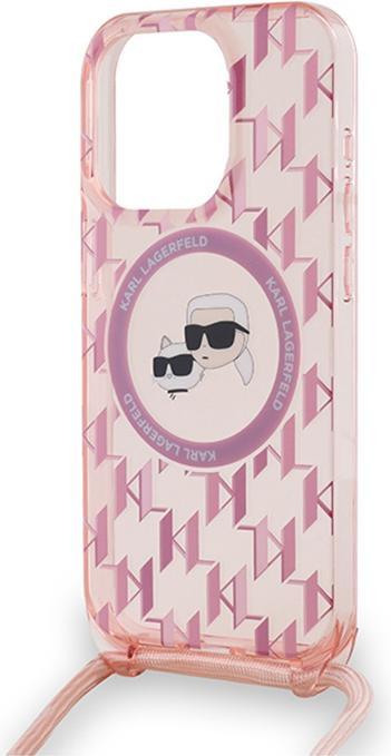 Productafbeelding Karl Lagerfeld KLHMP15XHCKCKLCP iPhone 15 Pro Max 6,7" różowy/roze hardcase IML Crossbody Monogram K (Apple iPhone 15 Pro Max)