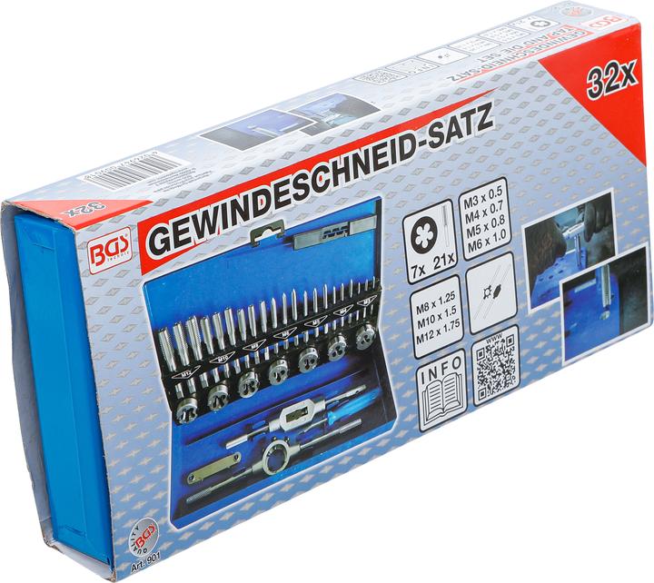 Produktbild BGS Gewindeschneid-Satz M3 - M12 32-tlg.