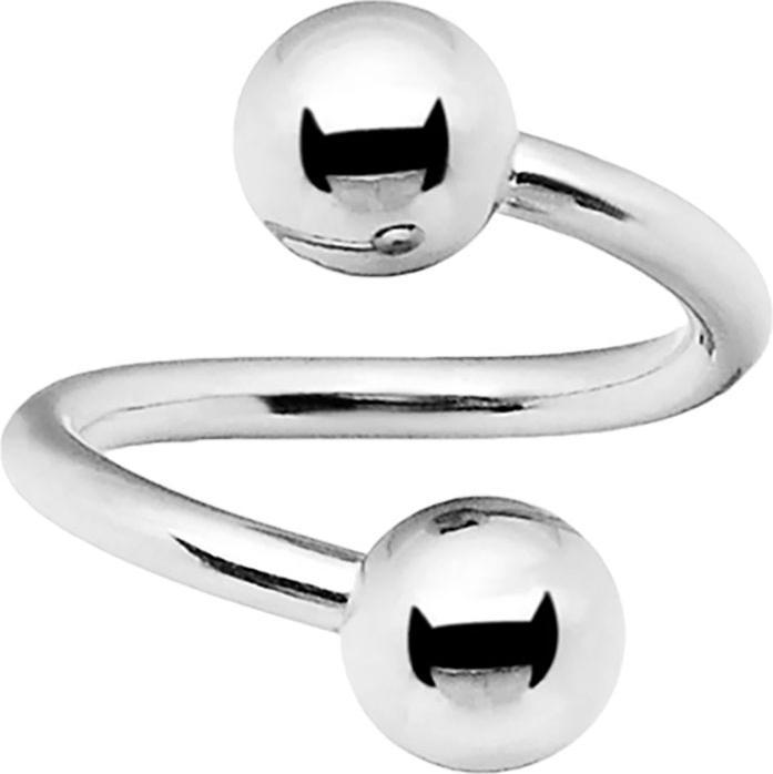 Actual product image Star Piercing Spirale Innengewinde silber mit zwei Kugeln (Surgical steel 316L)