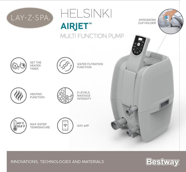 Actual product image Bestway Lay-Z-Spa Helsinki 180x66cm Airjet (7 pers.)