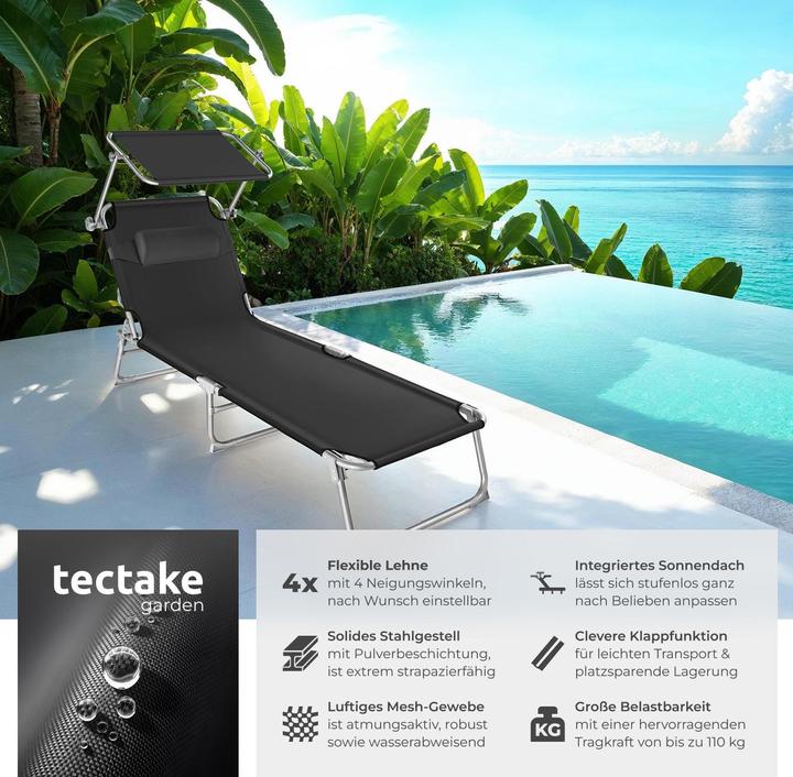 Produktbild tectake Gartenliege (190 cm)