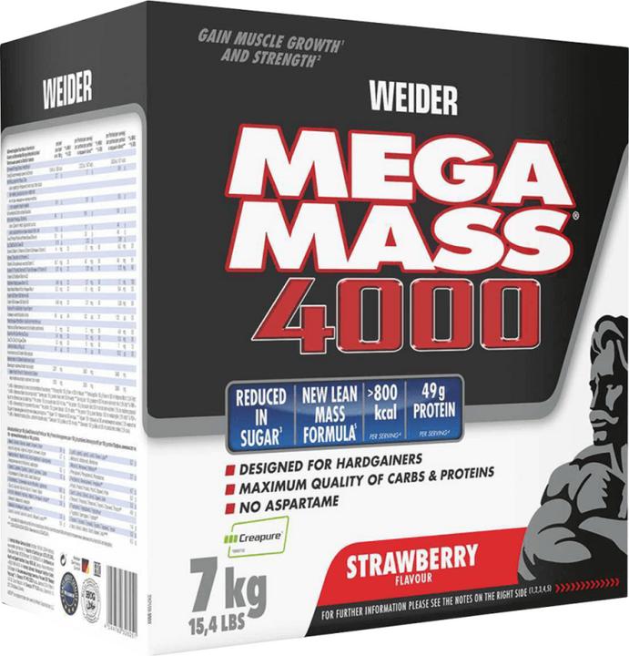 Image du produit Weider Mega Mass 4000 (Fraise, 1 pcs, 7000 g)
