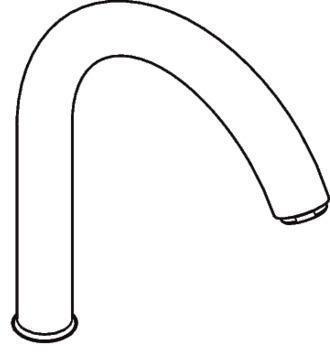 hansgrohe HG Bec déverseur pour mitigeur d'évier modèle sur pied steel steel