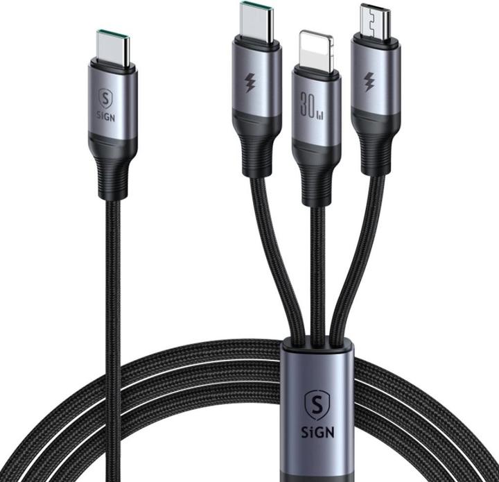 Produktbild SIGN USB Typ C – USB Typ C, Lightning, Micro USB B (1.20 m, USB 3.2)