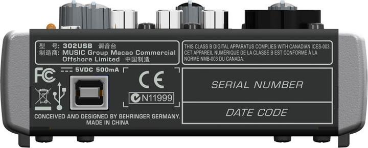 Image du produit Behringer Xenyx X302usb (Studio et mixeur live)