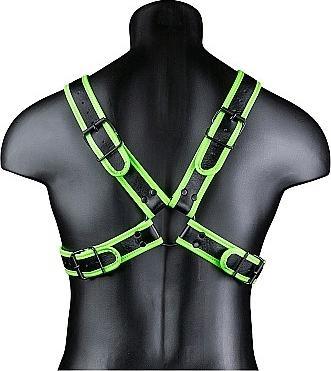 Actual product image Ouch! Cross Harness - Glow in the Dark