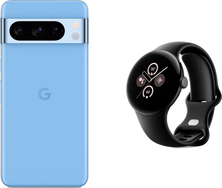 Actual product image Google Pixel 8 Pro with Pixel Watch 2 (256 GB, Bay, 6.70", SIM + eSIM, 50 Mpx, 5G)