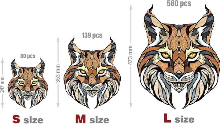 Image du produit Eco Wood Art Puzzle en bois L - Lynx (Dans une boîte en bois) (580 pièces)