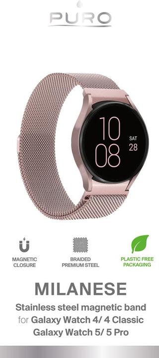 Produktbild Puro Milanese Magnetic Bracelet for Galay Watch 4 / Watch 4 classic, pink