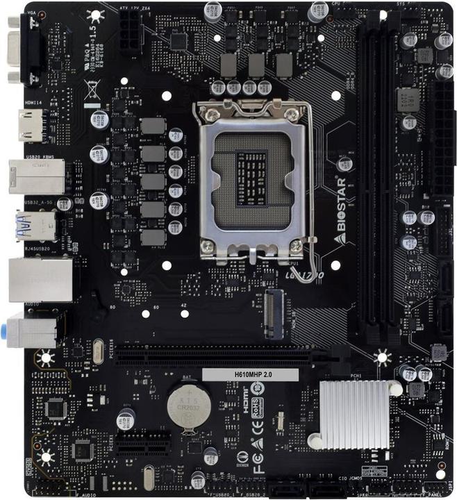 Image du produit Biostar Płyta główna H610MHP 2.0 (LGA 1700, Intel H610, mATX)