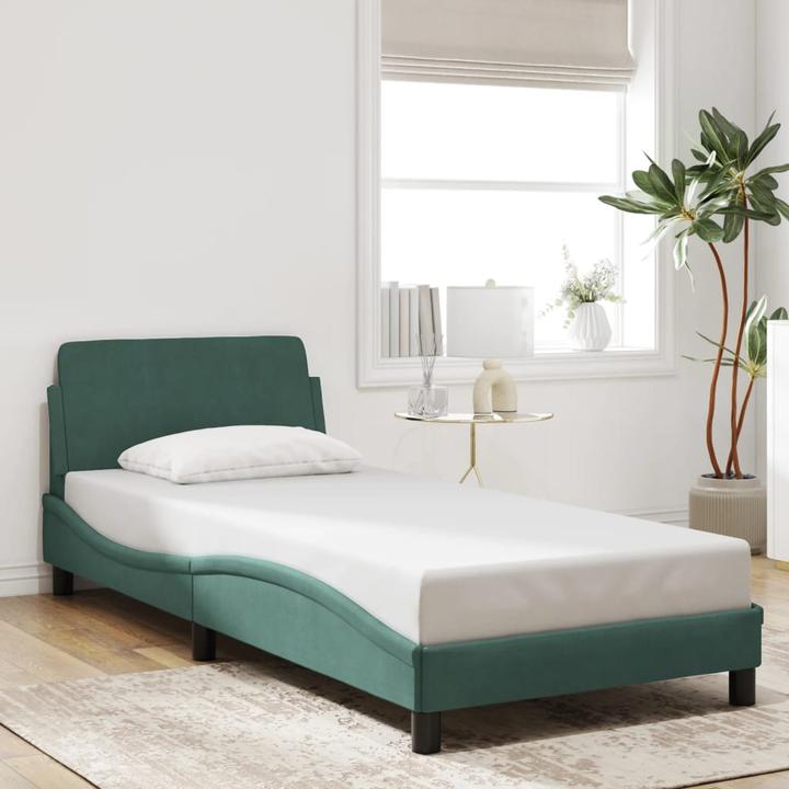 Image du produit VidaXL Cadre de lit avec tête de lit en velours (90 x 200 cm)
