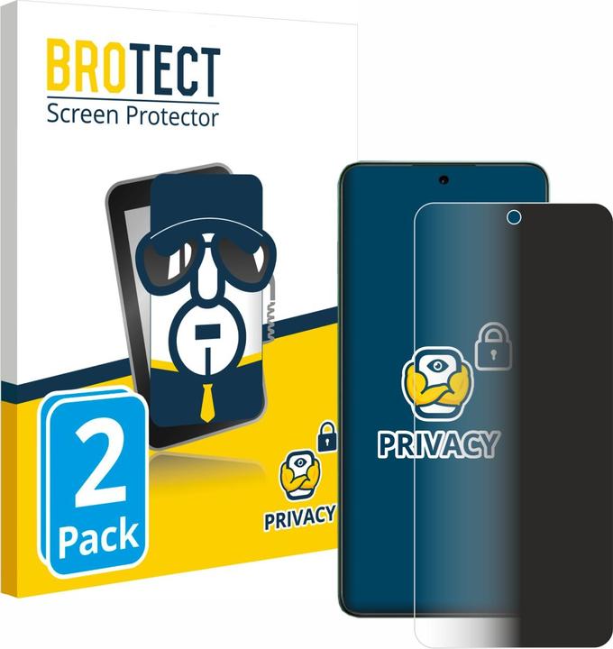 Productafbeelding BROTECT Anti-spionnetje privacyfolie Beschermfolie tegen blauw licht (2 Stuk, Xiaomi Redmi Note 12 5G)
