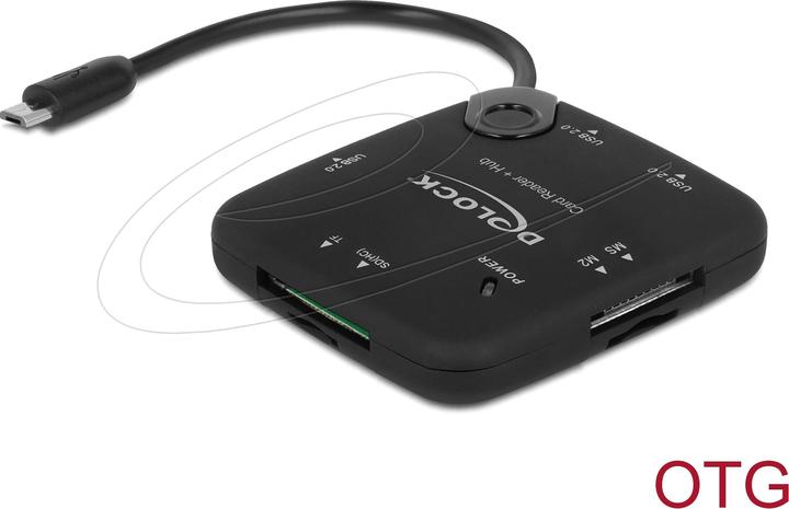 Delock USB tipo A, Micro USB tipo B, SD / SDHC / Micro SD / M2 / MS, FAT32 (Micro USB)
