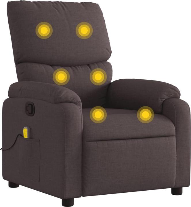 Produktbild VidaXL Massagesessel Dunkelbraun Stoff,Farbe: Dunkelbraun,Material