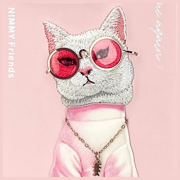 Actual product image Nimmy case iPhone 16 Pro Max 6.9" pink Glasses Cool Cat (Apple iPhone 16 Pro Max)