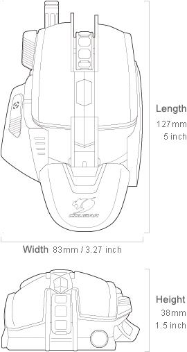 Produktbild Cougar Gaming 700M Superior Maus Rechtshänder USB Typ A Laser 12000 DPI (Kabelgebunden)