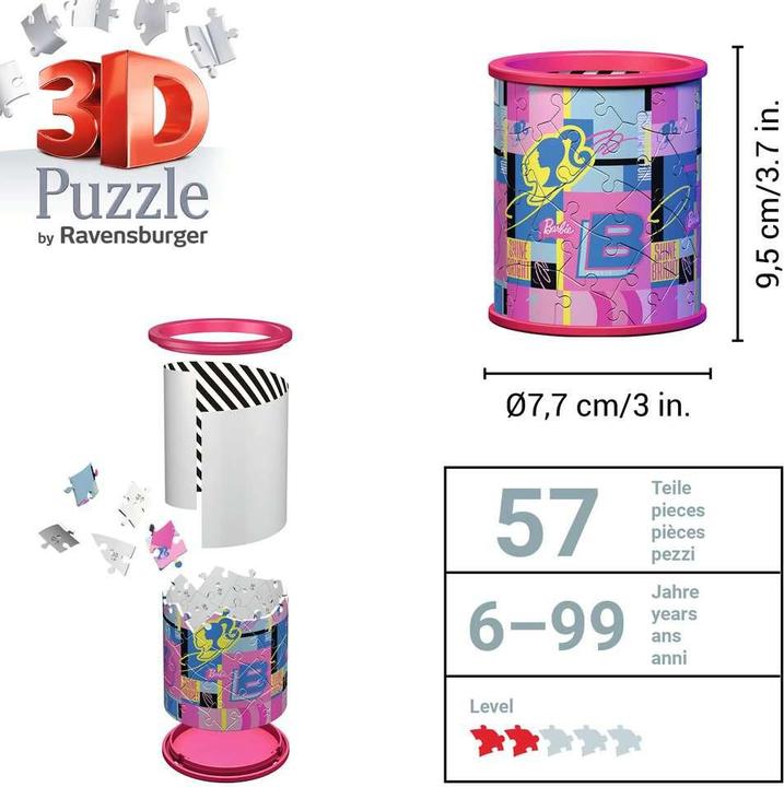Image du produit Ravensburger 3D Puzzle 11585 - Utensilo Barbie - Porte-stylo pour les fans de Barbie de 6 ans et plus (54 pièces)