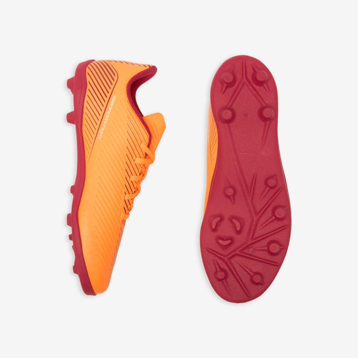 Actual product image Kipsta Kids football cam shoes MG with laces - 160 orange (35)