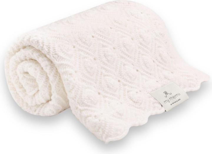 My memi Coperta per bambini in merino - Crema perla (80 x 100 cm)