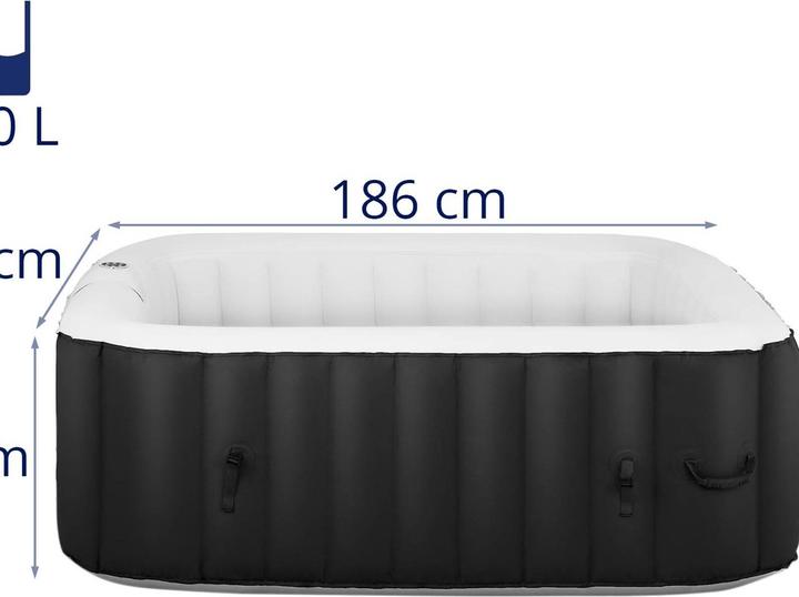 Actual product image Uniprodo Inflatable Hot Tub - 900 L - 6 people - 130 nozzles - black/white (6 pers.)